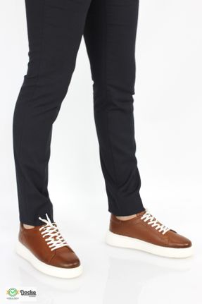 کفش کژوال قهوه ای مردانه چرم طبیعی پاشنه کوتاه ( 4 - 1 cm ) پاشنه ساده کد 831719915