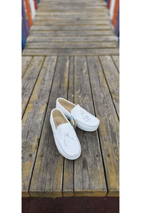 کفش کلاسیک سفید زنانه چرم طبیعی پاشنه کوتاه ( 4 - 1 cm ) پاشنه ساده کد 827943464