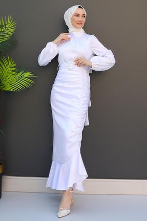 لباس سفید زنانه قلمی بافت کد 831853499