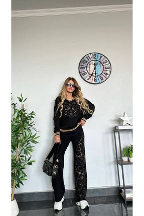 ست بالاتنه و پائین تنه مشکی زنانه تریکو bonibon butikk - کد 788808558