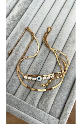 خلخال جواهر طلائی زنانه استیل (فولاد) SU PERİSİ TAKI BİJUTERİ - کد 828122803