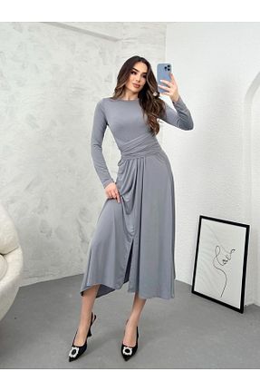لباس طوسی زنانه بافتنی guller tekstil - کد 831960091