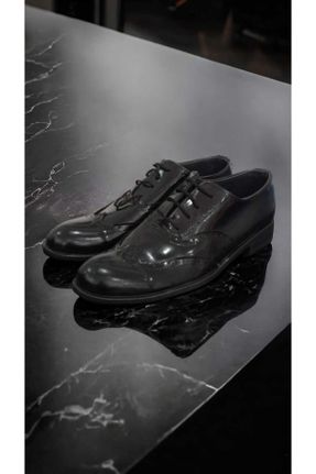 کفش کلاسیک مشکی مردانه چرم لاکی پاشنه کوتاه ( 4 - 1 cm ) پاشنه ساده کد 831982931