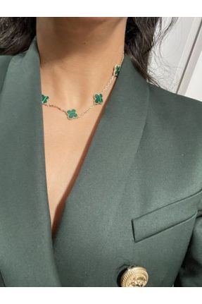 گردنبند استیل سبز زنانه استیل ضد زنگ کد 832035896
