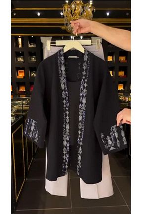 ست بالاتنه و پائین تنه مشکی زنانه بافتنی YILDIZ İSTANBUL MODA - کد 823144674