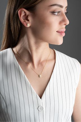 ست نقره طلائی زنانه زیرکن Silvano Jewelry - کد 750331852