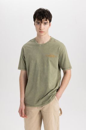تی شرت سبز مردانه یقه گرد رگولار کد 832025789