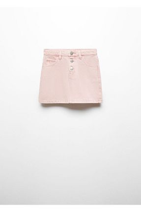 دامن صورتی بچه گانه جین MANGO Kids - کد 808074329