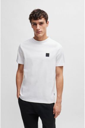 تی شرت سفید مردانه رگولار یقه گرد کد 809502691