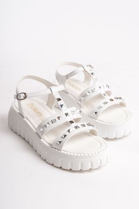 صندل سفید زنانه پاشنه ضخیم Shoesers - کد 817910382