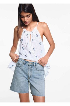 شلوارک و برمودا متالیک زنانه %100 پنبه MANGO Teen - کد 821476523