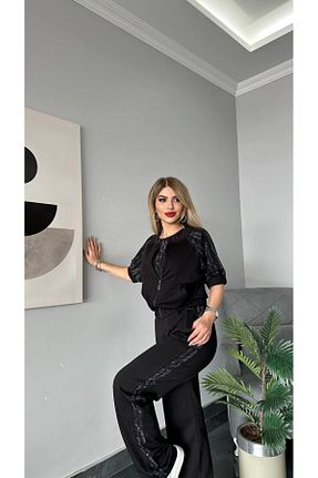 ست مشکی زنانه تریکو اورسایز کد 818490820