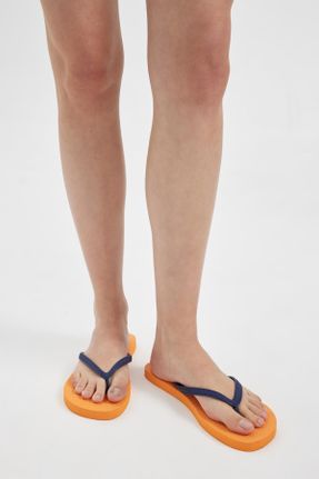 دمپائی نارنجی زنانه پاشنه ساده پاشنه کوتاه ( 4 - 1 cm ) کد 827724207