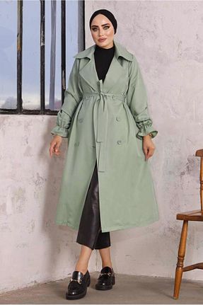 ترنچکت حجاب سبز زنانه پنبه پلی استر TRENDTESETTÜR - کد 665989362