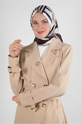 روسری قهوه ای پلی استر Alvina - کد 801227274