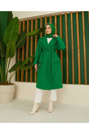 پالتو پشمی حجاب سبز زنانه رگولار Trend Marfa - کد 358986929