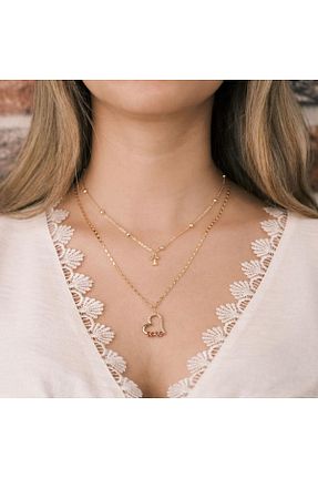 گردنبند استیل ( فولاد ) طلائی زنانه استیل ضد زنگ HOBİSY GIFT SHOP - کد 831700491