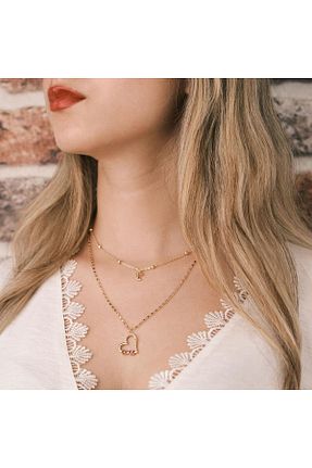 گردنبند استیل ( فولاد ) طلائی زنانه استیل ضد زنگ HOBİSY GIFT SHOP - کد 831700491