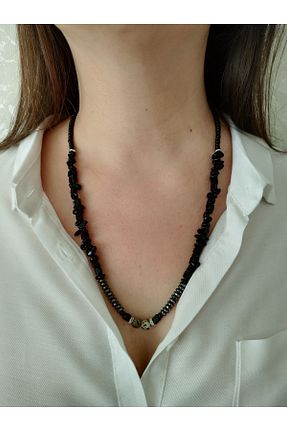 گردنبند جواهر مشکی زنانه سنگ Balzamin Design - کد 686051057