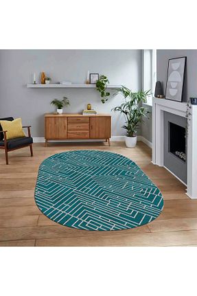 فرش فیروزه ای قابل شستشو Viyana Home - کد 793747087
