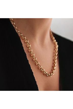 گردنبند استیل طلائی زنانه روکش طلا کد 822612934