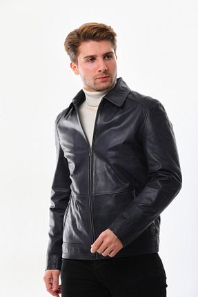 کاپشن سرمه ای مردانه رگولار Metins Leather - کد 831911532