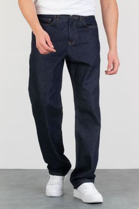 شلوار جین آبی مردانه پاچه راحت فاق بلند جوان کد 814216756