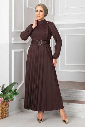 لباس قهوه ای زنانه بافتنی EBRUTESETTÜR - کد 831887950