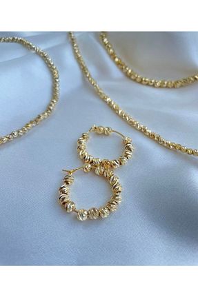 گوشواره جواهر طلائی منجق LİNACO - کد 340738859