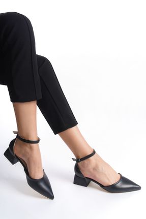 کفش پاشنه بلند کلاسیک مشکی زنانه چرم مصنوعی پاشنه ضخیم پاشنه متوسط ( 5 - 9 cm ) کد 804568091