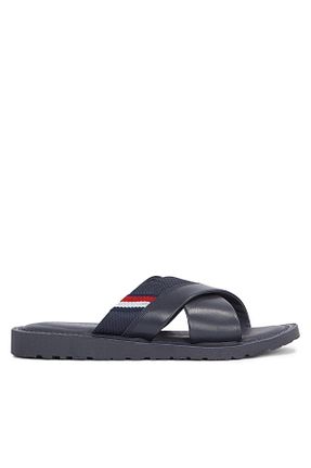 دمپائی سرمه ای مردانه چرم خالص Tommy Hilfiger - کد 826265856