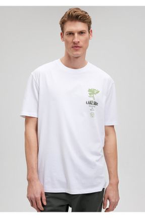 تی شرت صورتی مردانه پنبه (نخی) ریلکس یقه گرد تکی کد 816103400