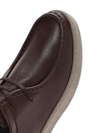 کفش کژوال قهوه ای مردانه چرم طبیعی پاشنه کوتاه ( 4 - 1 cm ) پاشنه ساده کد 828237529