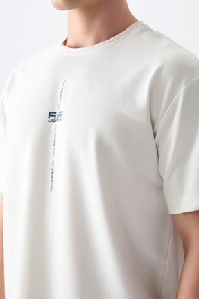 تی شرت نباتی مردانه پنبه - پلی استر اورسایز یقه گرد تکی جوان کد 811844498