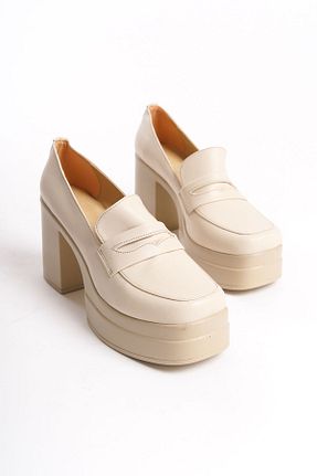 کفش لوفر بژ زنانه چرم مصنوعی Shoesers - کد 817910568