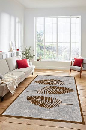 فرش قهوه ای زیره ضد لغزش EY HOME - کد 777139367