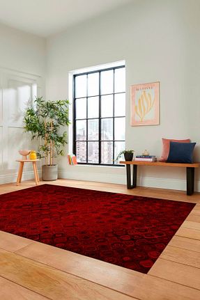 فرش زرشکی قابل شستشو EY HOME - کد 798413299