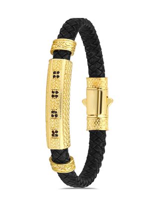 دستبند جواهر طلائی مردانه زیرکن TANSESUAR - کد 828075347