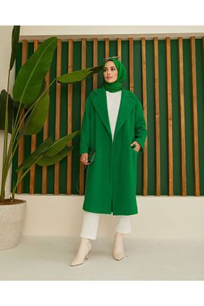 پالتو پشمی حجاب سبز زنانه رگولار Trend Marfa - کد 358986929
