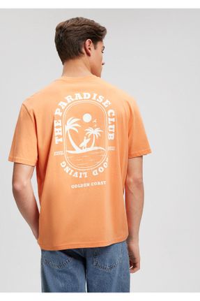 تی شرت نارنجی مردانه ریلکس کد 831620746
