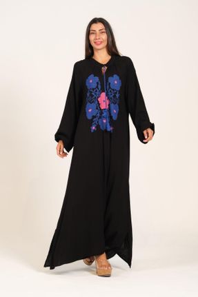 لباس مشکی زنانه بافتنی ویسکون راحت آستین-بلند بیسیک کد 831913414