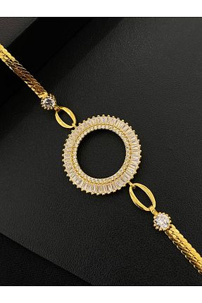 دستبند نقره طلائی زنانه 925 عیار Kiriş Gümüş - کد 816384558