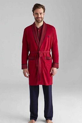 ربدوشام زرشکی مردانه پنبه ای U.S. Polo Assn. - کد 3598678