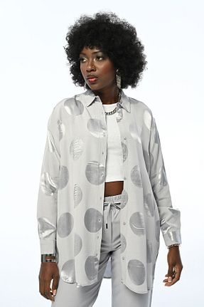 پیراهن طوسی زنانه اورسایز Orfeo Negro - کد 801478989