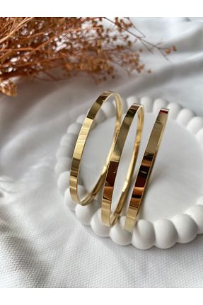 دستبند استیل (فولاد) طلائی زنانه استیل (فولاد) saren aksesuar - کد 831958386