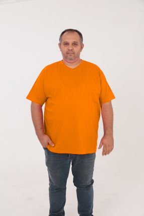 تی شرت نارنجی زنانه سایز بزرگ کد 831951246