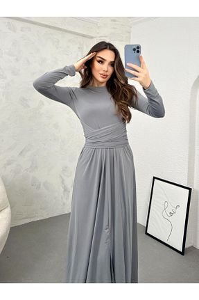 لباس طوسی زنانه بافتنی guller tekstil - کد 831960091
