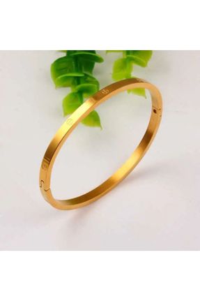 دستبند جواهر طلائی زنانه فولاد ( استیل ) کد 825392806