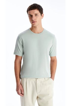 تی شرت سبز مردانه رگولار یقه گرد تکی کد 832037881