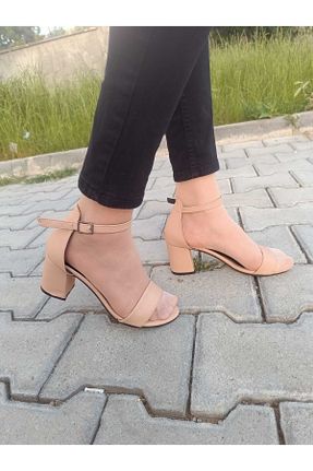 کفش پاشنه بلند کلاسیک بژ زنانه چرم پاشنه ضخیم پاشنه متوسط ( 5 - 9 cm ) کد 127473194